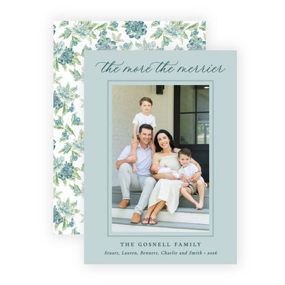 Christmas Photo Card - Blue Botanicals 1