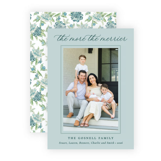 Christmas Photo Card - Blue Botanicals 4