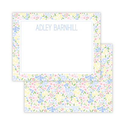 Meadow Walk Millefleur Personalized Note Cards