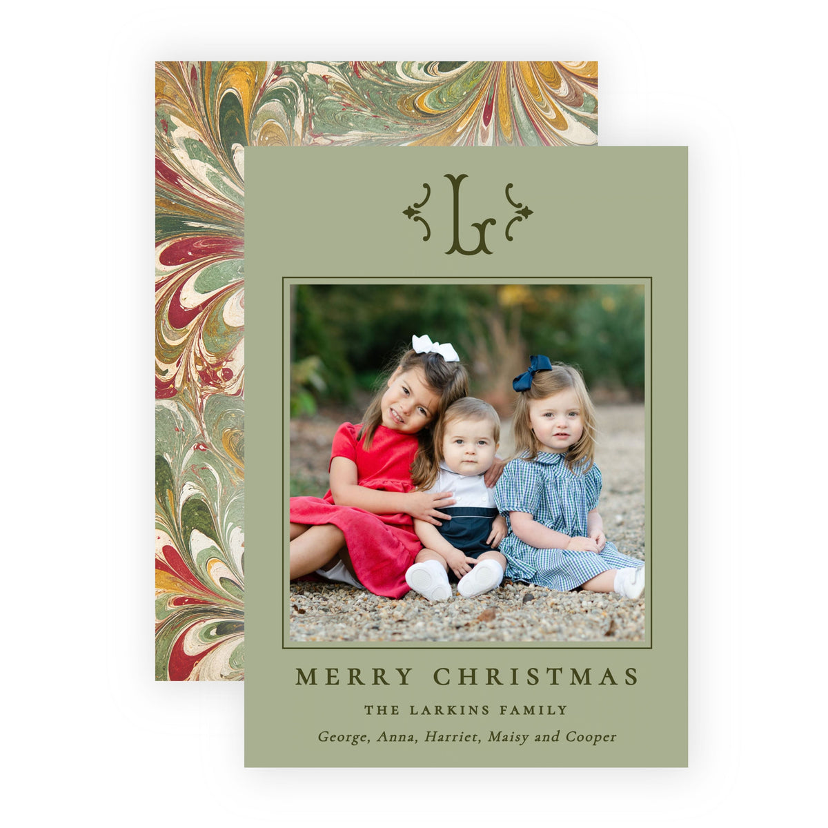 Christmas Photo Card - Marbled Christmas 4