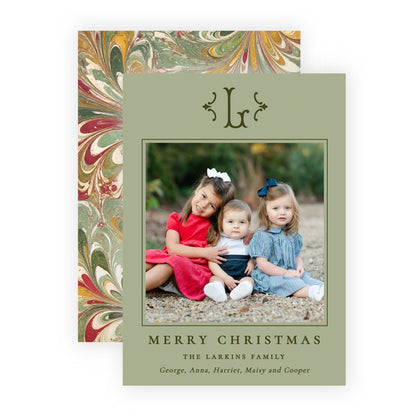 Christmas Photo Card - Marbled Christmas 4