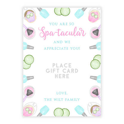 PRINTABLE Teacher Gift Card Holder - Spa