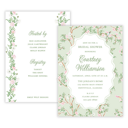 Spring Chinoiserie Bridal Shower Invitations