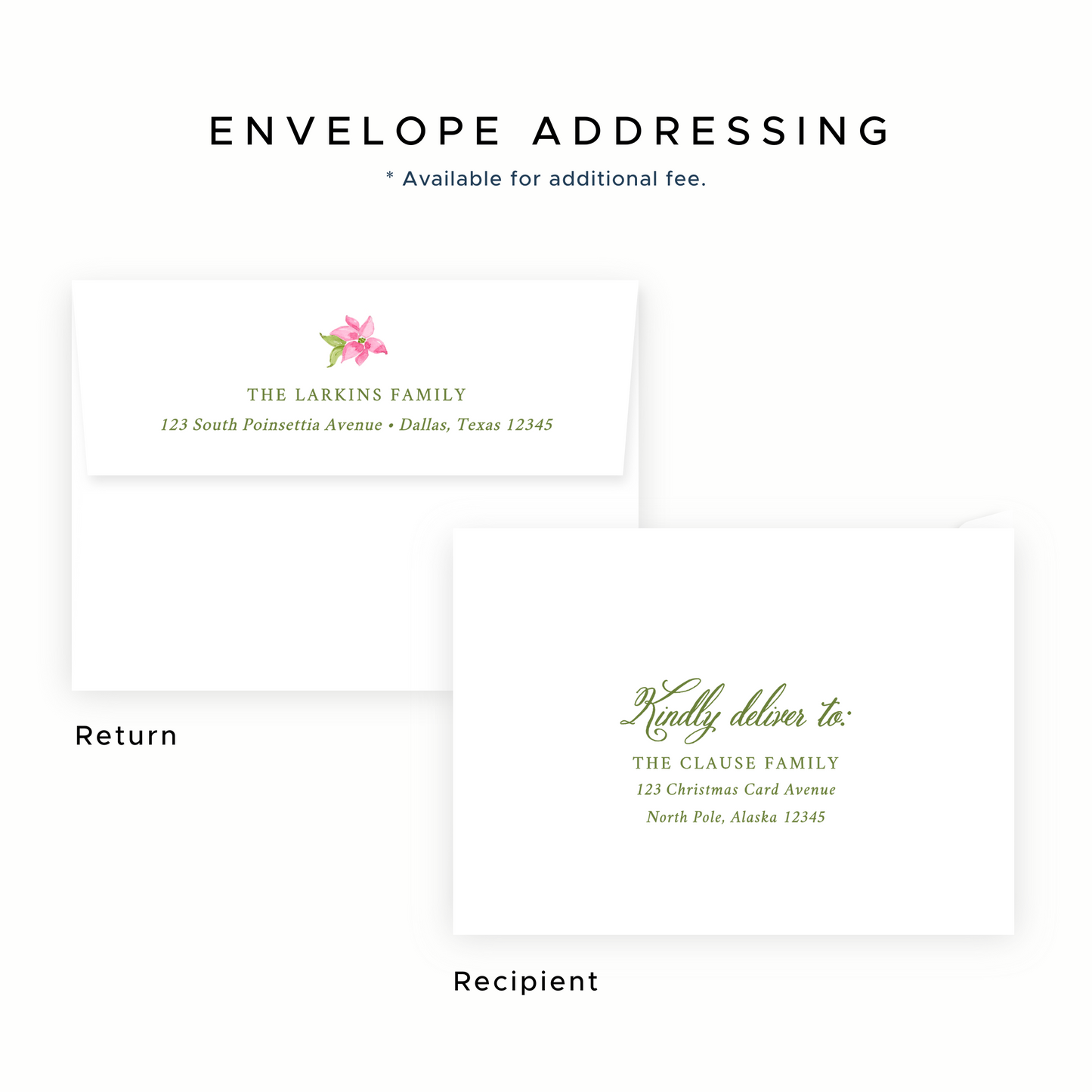 Christmas Photo Card - Poinsettia Garden, Green - Landscape