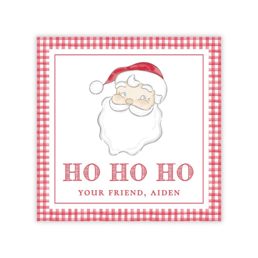 Holiday Gift Tags or Stickers for Kids - Santa (Red)