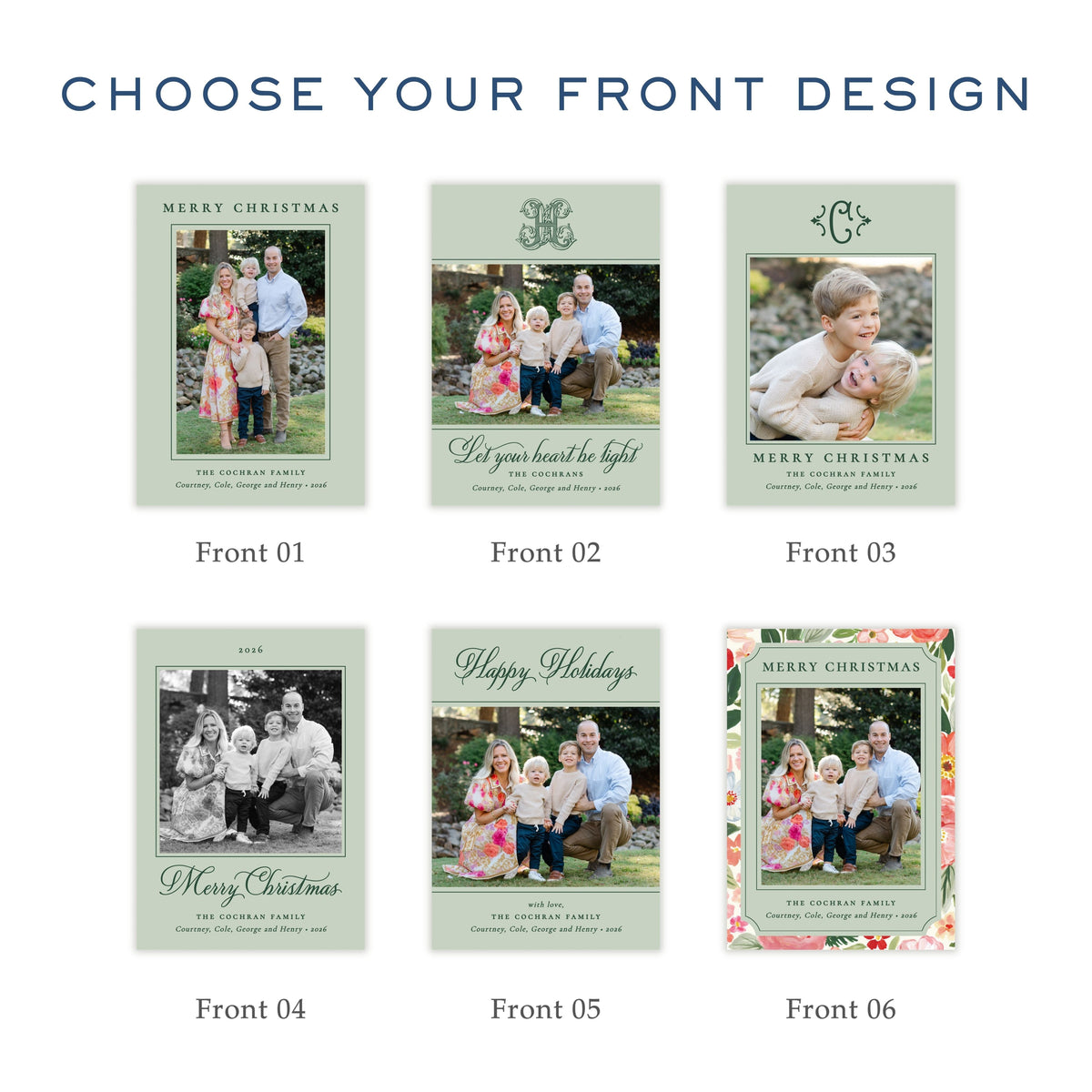 Christmas Photo Card - Merry Blooms 1