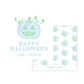 Kids Halloween Tags or Stickers - Pumpkin (Blue)