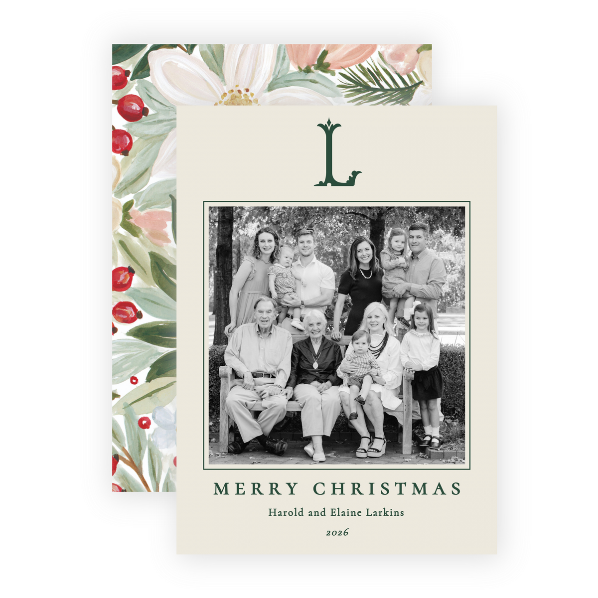 Christmas Photo Card - Winterberry Garden 1
