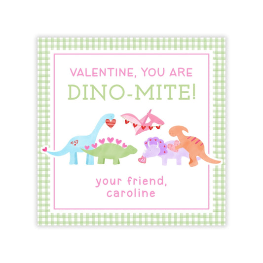 Dinosaur Valentine (Green / Pink)