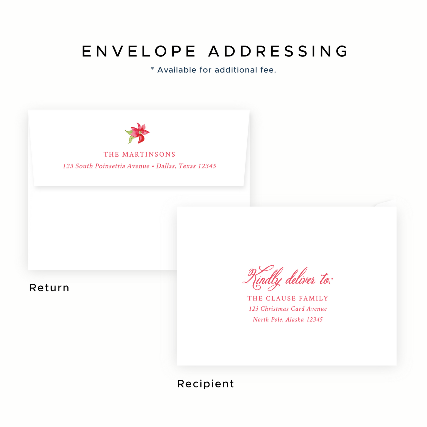 Christmas Photo Card - Poinsettia Garden, Red - Landscape