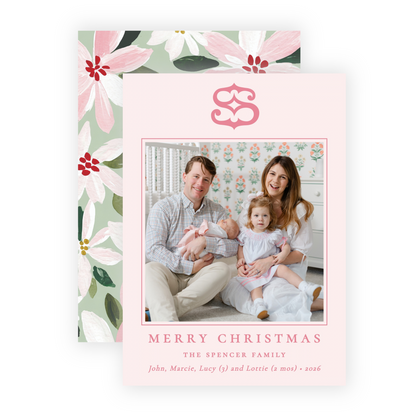 Christmas Photo Card - Blushing Poinsettias 4