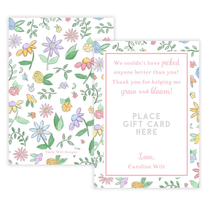 PRINTABLE Teacher Gift Card Holder - Bloom, Pink