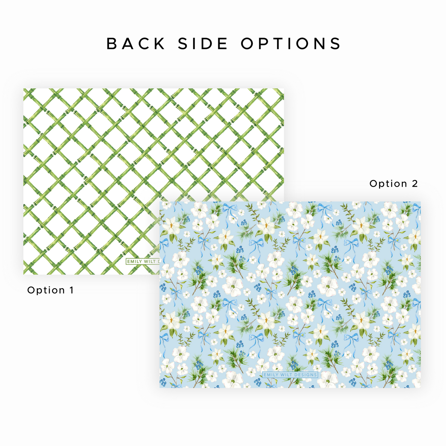 Christmas Photo Card - Holiday Blossoms, Light Blue - Landscape