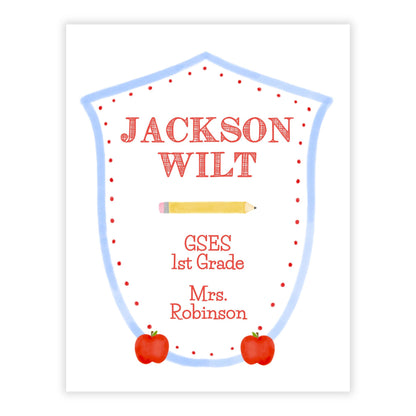 PRINTABLE Binder Cover - Blue Apple Crest