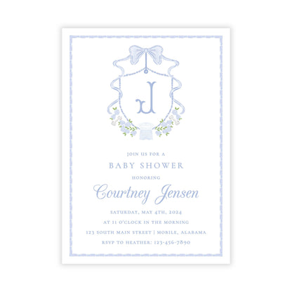 Heirloom Baby Shower Invitations - Blue