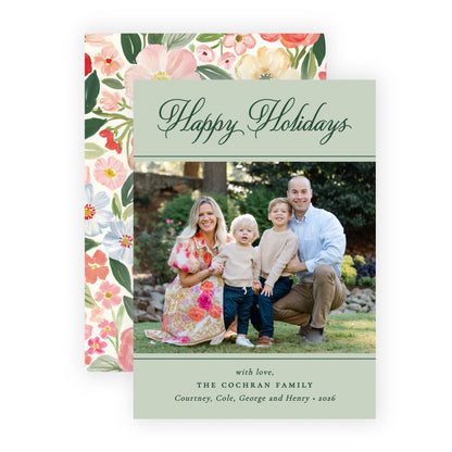 Christmas Photo Card - Merry Blooms 1