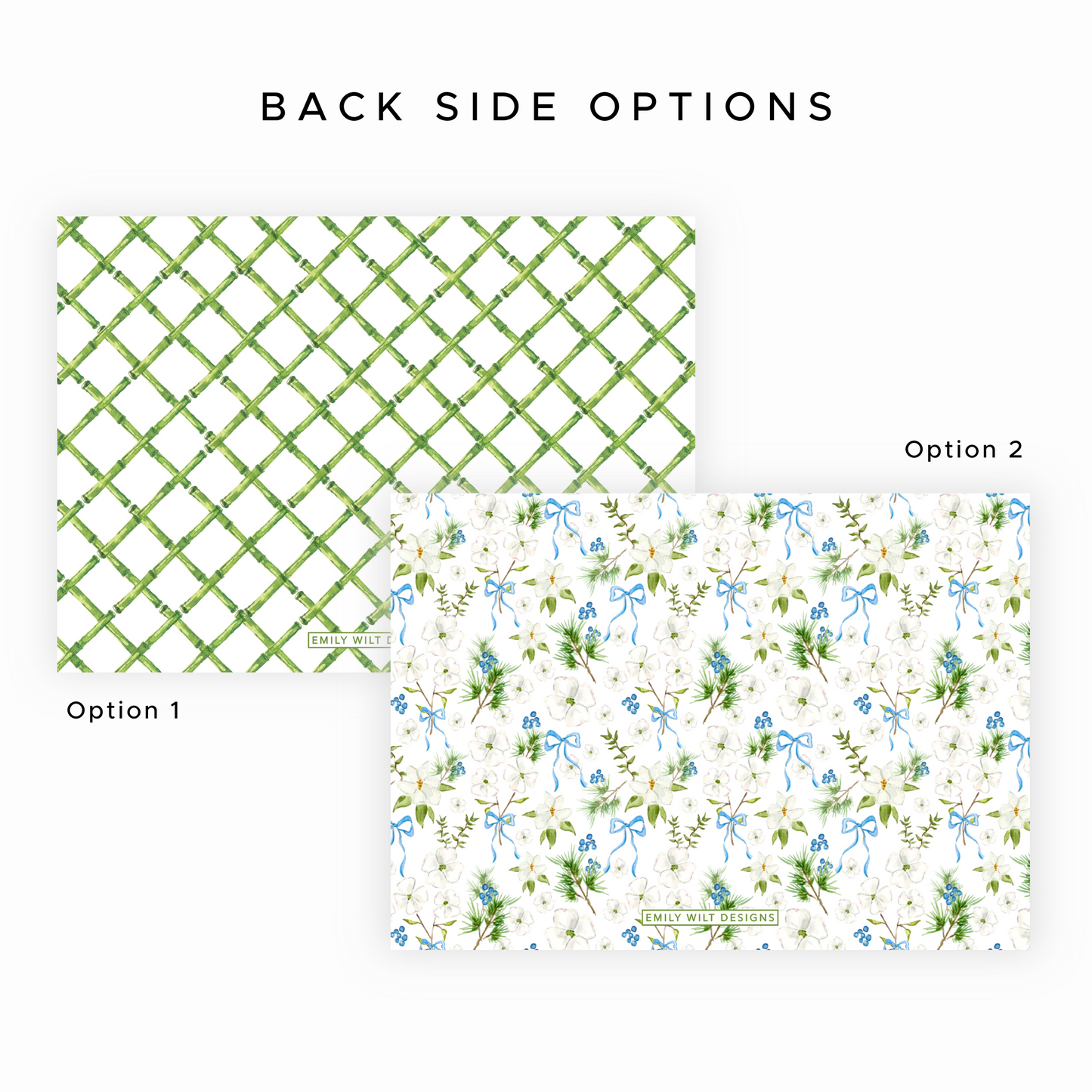 Christmas Photo Card - Holiday Blossoms, Blue - Landscape