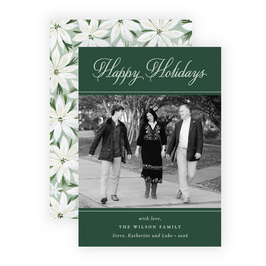 Christmas Photo Card - White Poinsettias 5