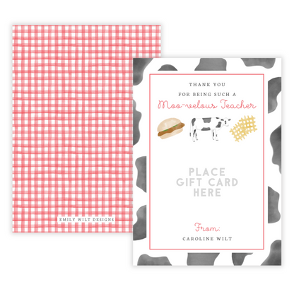 PRINTABLE Teacher Gift Card Holder - Fast Food