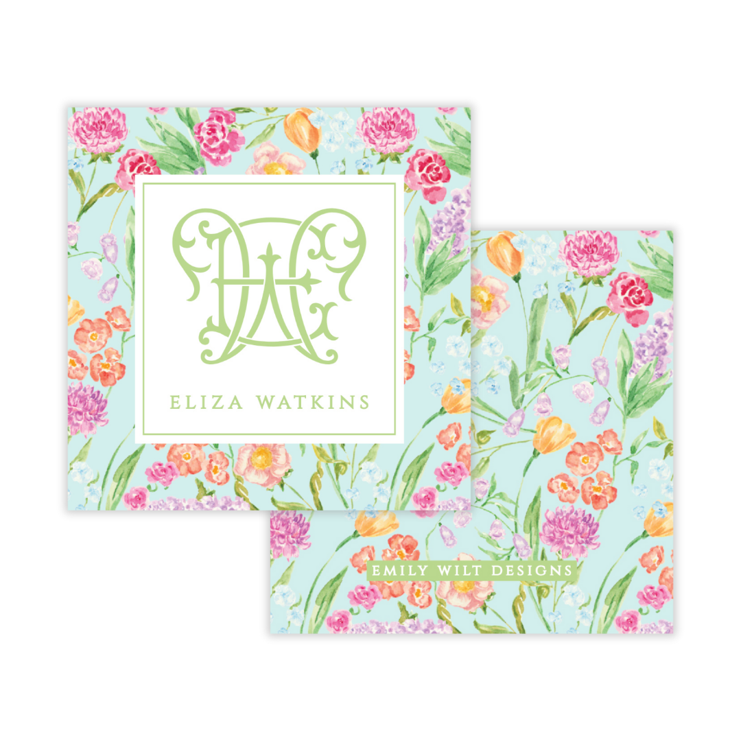 Genevieve's Garden Frame Monogram Gift Tag (Mint)