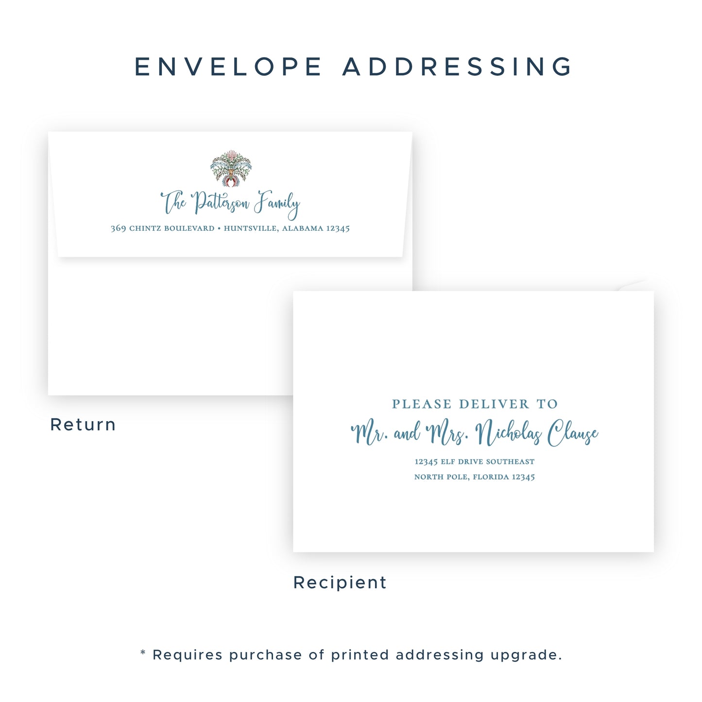 Christmas Photo Card - Chintz Elegance, Blue (Portrait)