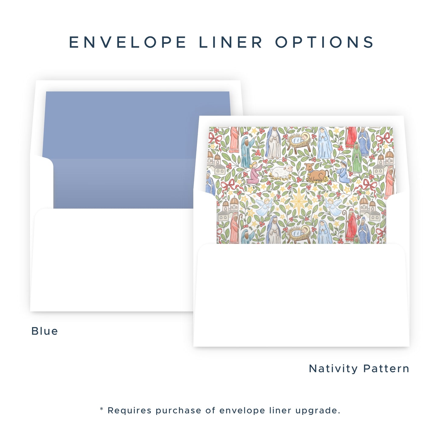 PHOTO MOUNT Christmas Card - Festive Nativity Garland - Portrait