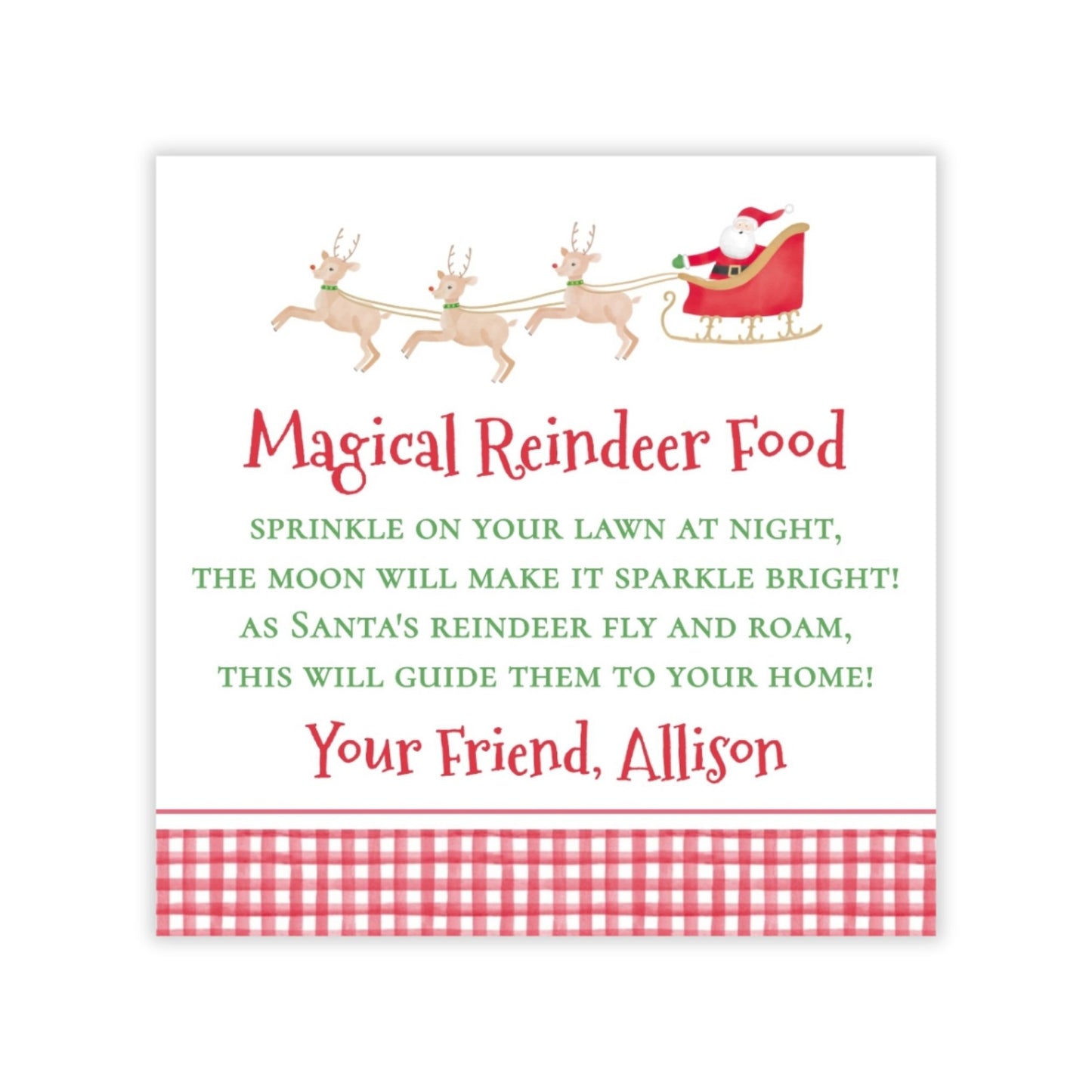 Holiday Gift Tags or Stickers for Kids - Reindeer Food