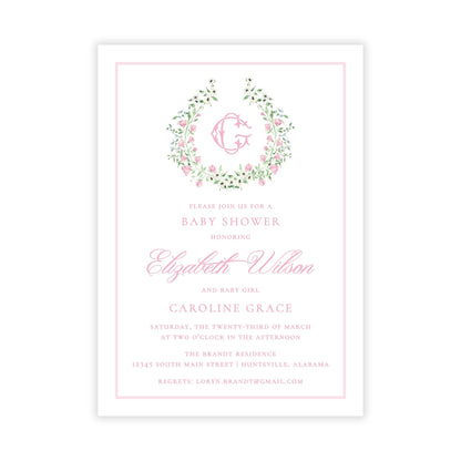 Give Me Flowers Baby Shower Invitations - Pink