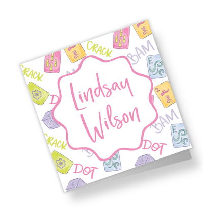 Mahjong Personalized Folded Gift Tags with Envelopes