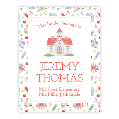 PRINTABLE Binder Cover - Preppy School House