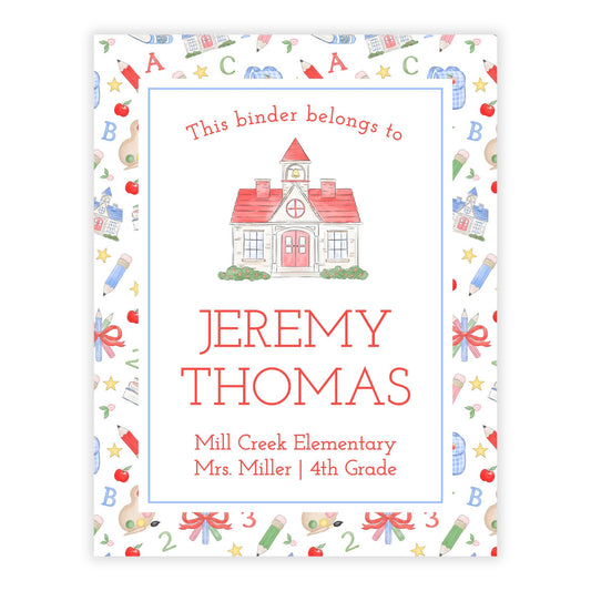 PRINTABLE Binder Cover - Preppy School House