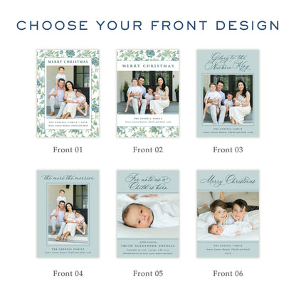 Christmas Photo Card - Blue Botanicals 1