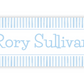 Personalized Water-Resistant Name Labels for School Supplies | 60 Pack (1x2.625") | Blue Seersucker