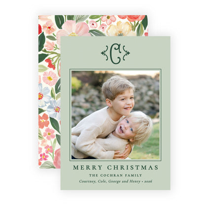 Christmas Photo Card - Merry Blooms 1