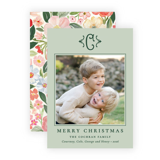 Christmas Photo Card - Merry Blooms 2