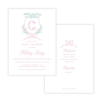 Campbell Crest Baby Shower Invitations