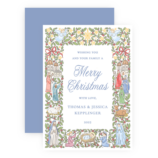Non Photo Christmas Card - Festive Nativity Frame