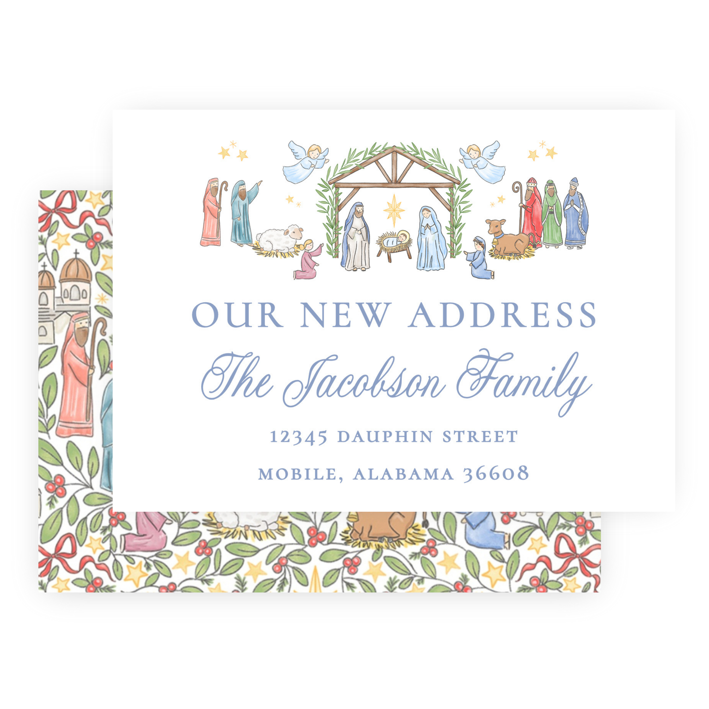 Christmas New Address Enclosure Cards - Festive Nativity