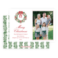 Christmas Photo Card - Tied with a Bow Decorated Wreath - Landscape