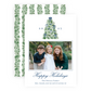 Christmas Photo Card - Tied with a Bow Tree, Blue - Portrait