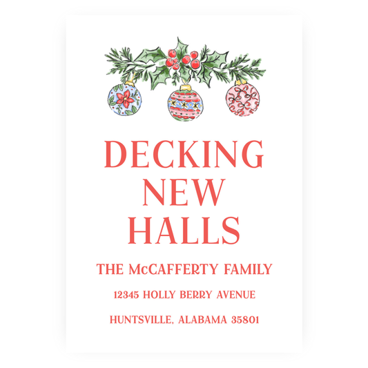 Christmas New Address Enclosure Cards - Ornamental Holly