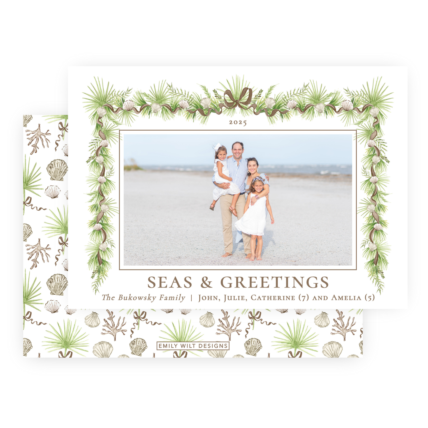 Christmas Photo Card - Holiday in the Sun, Brown - Landscape