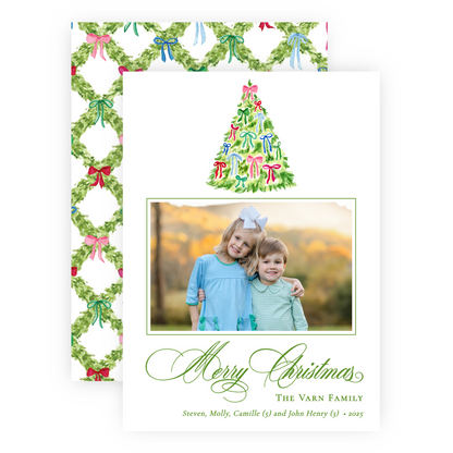 Christmas Photo Card - Decked with Bows - Portrait