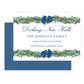 Christmas New Address Enclosure Cards - Big Bow Garland, Navy