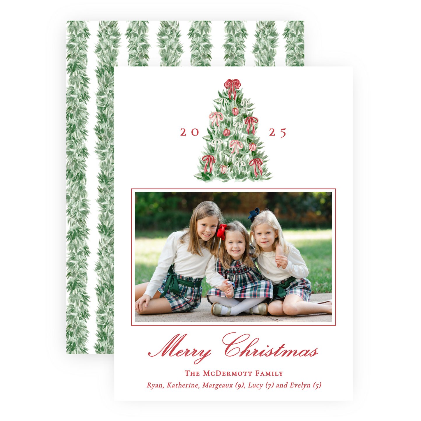 Christmas Photo Card - Tied with a Bow Tree