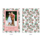 Christmas Photo Card - Chintz Elegance, Cranberry (Portrait)