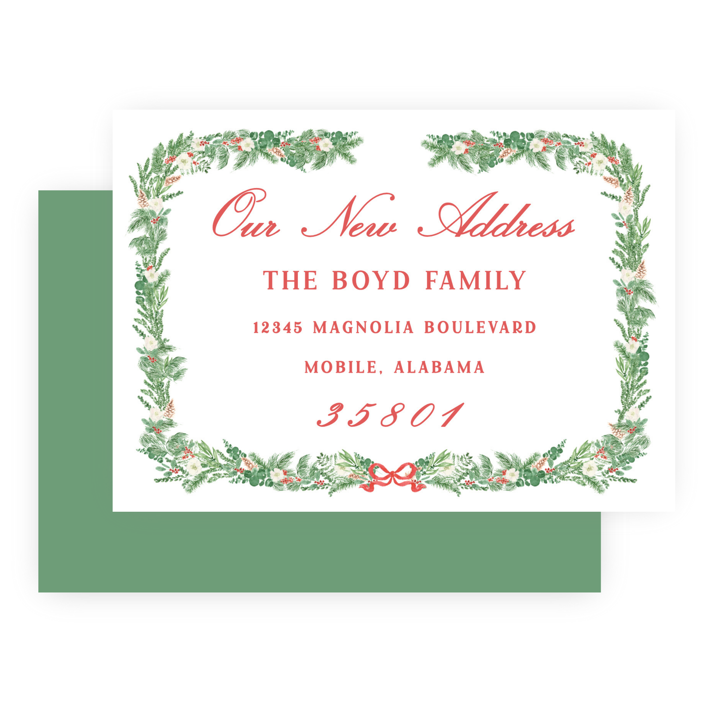 Christmas New Address Enclosure Cards - Magnolia Pines
