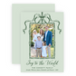 Christmas Photo Card - Bamboo Bow Frame, Evergreen