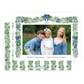 Christmas Photo Card - Tied with a Bow Garland, Blue - Landscape