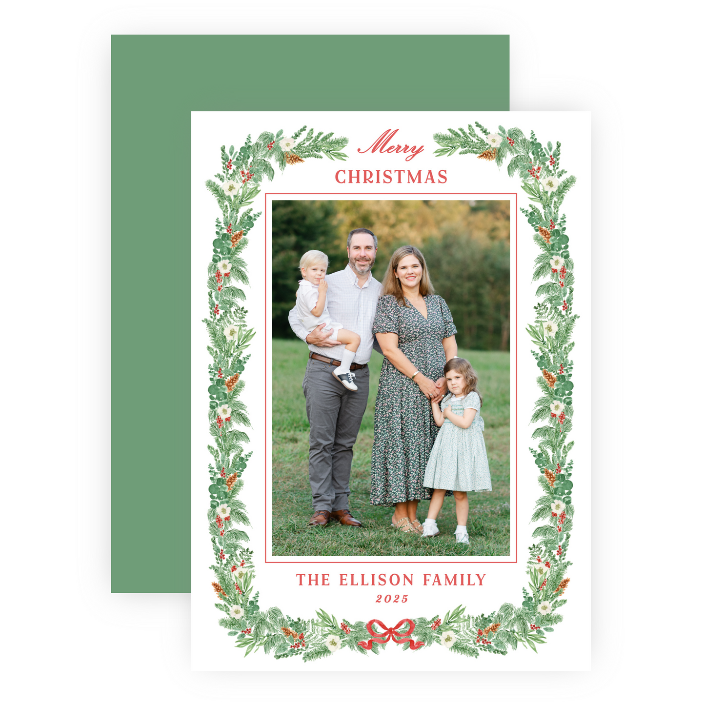 Christmas Photo Card - Magnolia Pines - Portrait